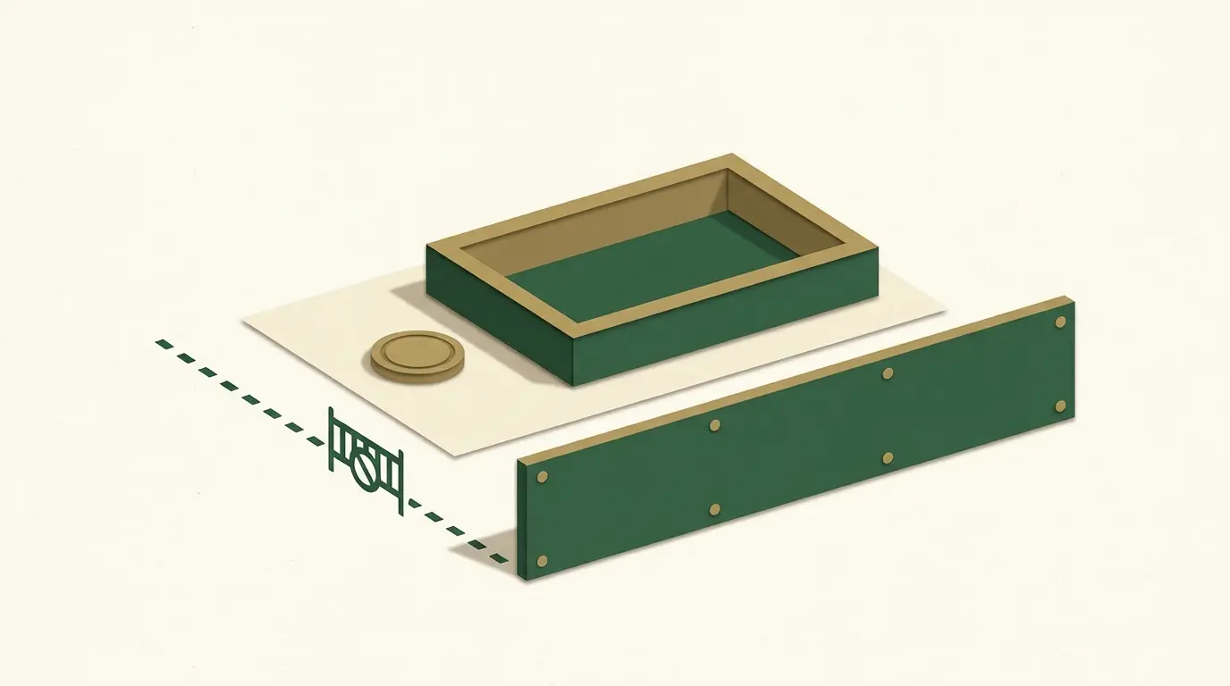 A small returned token rests beside a visibly larger empty spending tray, with a fixed budget boundary preventing an additional stake route