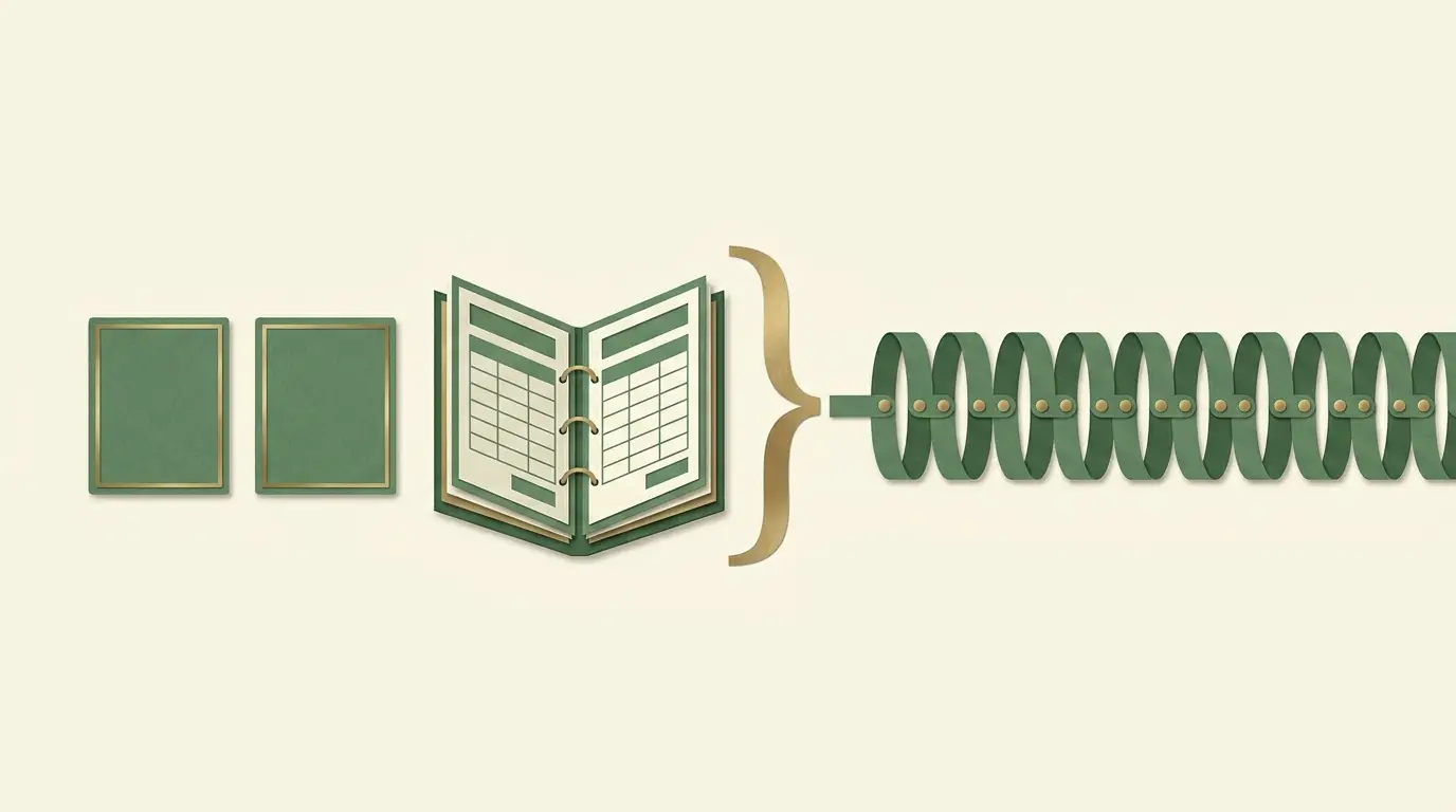 A bonus-credit tile and a separate deposit tile beside an open calculation booklet, with a bracket selecting the applicable base before a.